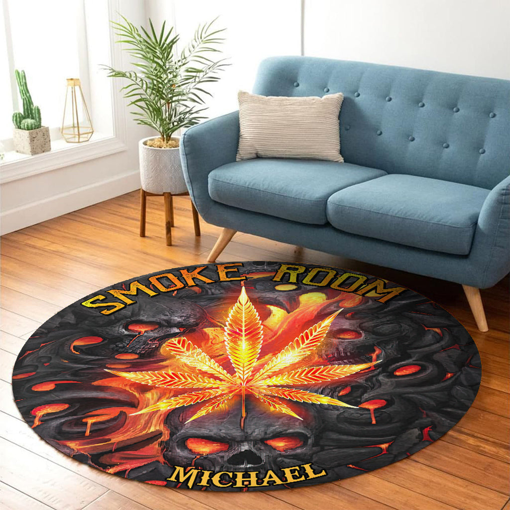 Smoke Room - Personalized Weed Round Rug