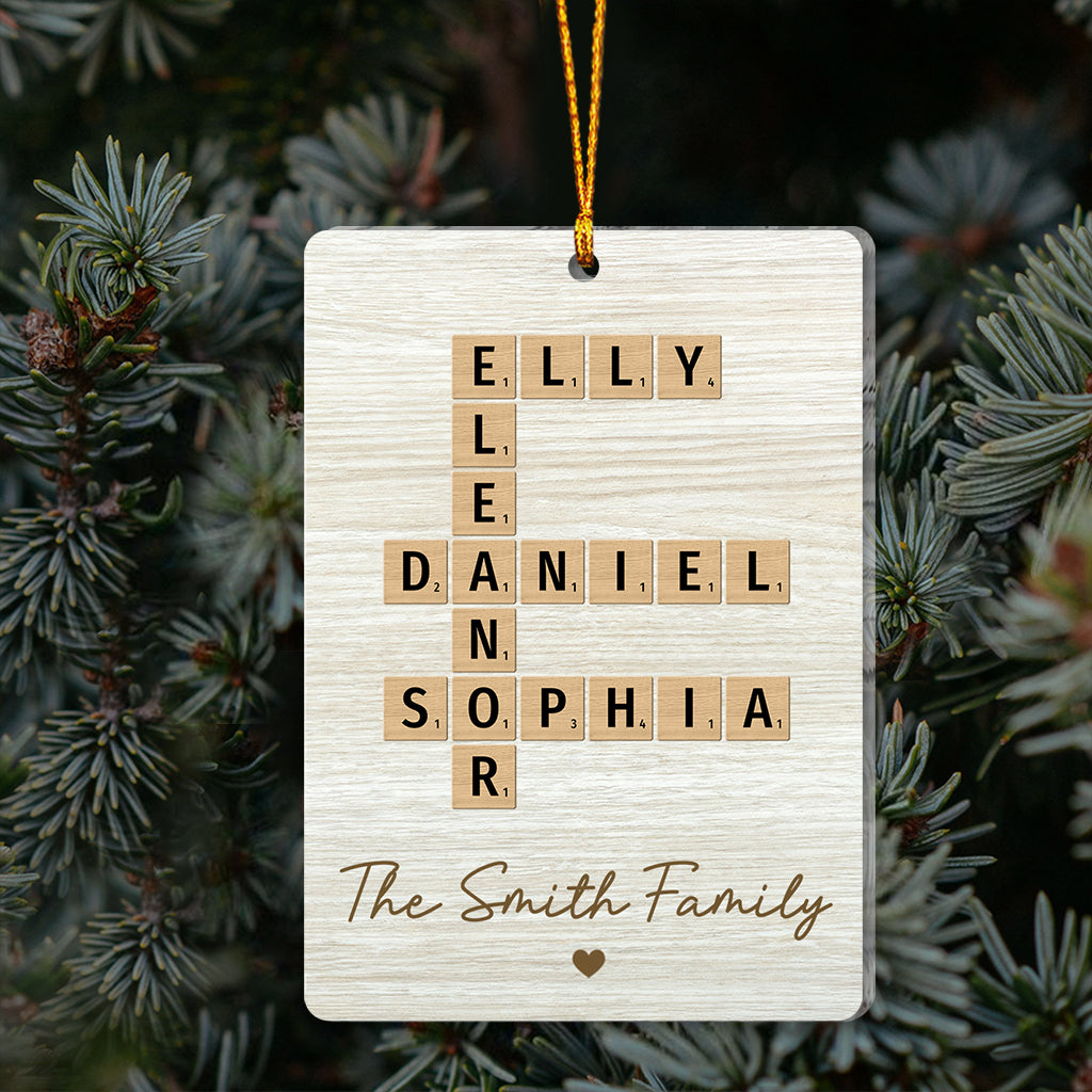 Family Crossword Art - Personalized Family Ornament