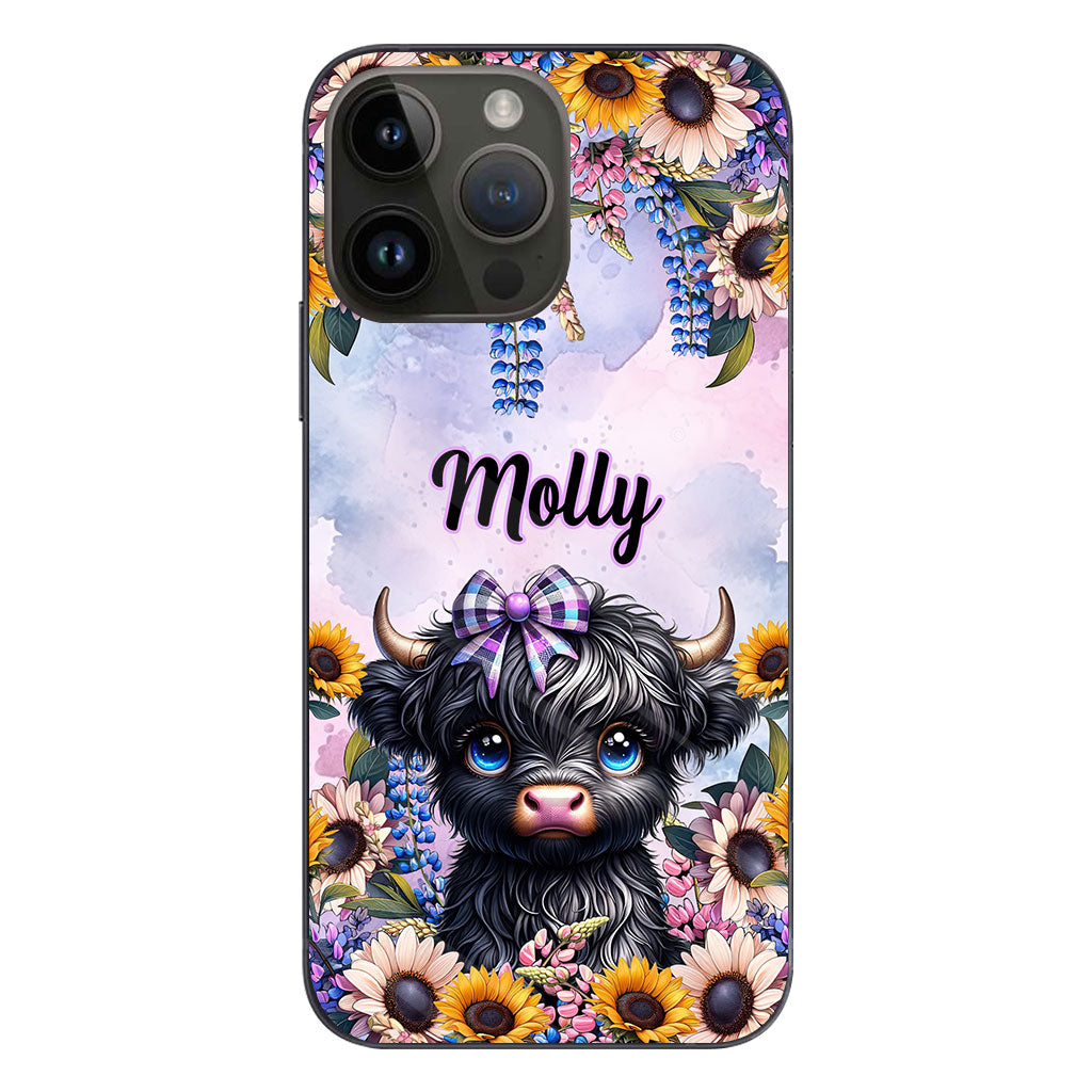 Cute Little Highland Cow - Personalized Phone Case
