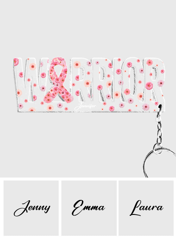 Breast Cancer Warrior - Personalized Breast Cancer Awareness Custom Shaped Keychain