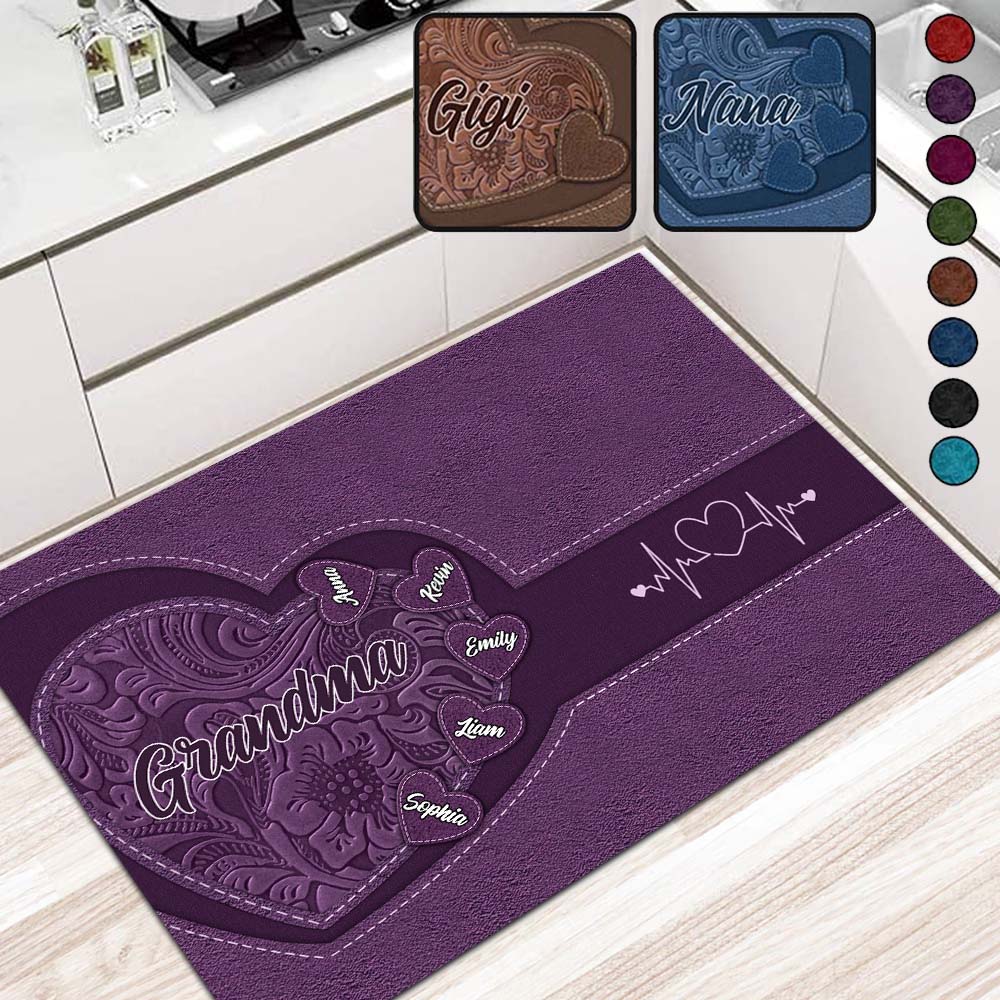 Grandma's Hearts - Personalized Grandma Doormat