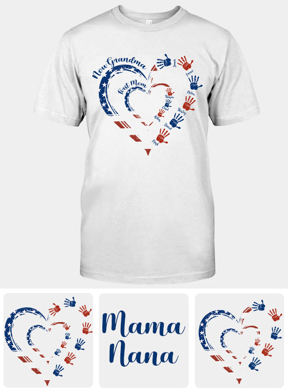 First Mom Now Grandma - Personalized Grandma T-shirt And Hoodie