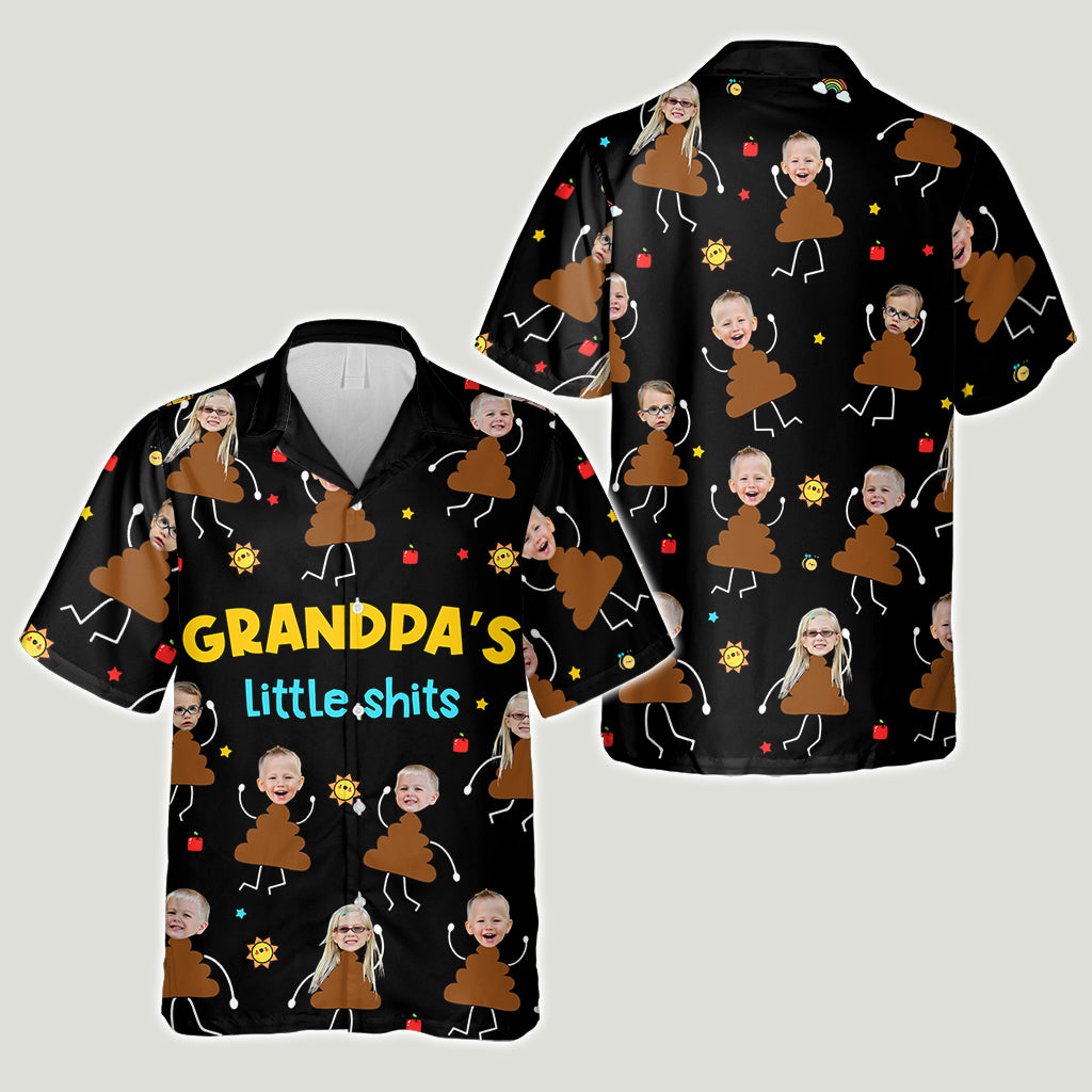 Grandpa's Little Shit - Personalized Grandpa Hawaiian Shirt