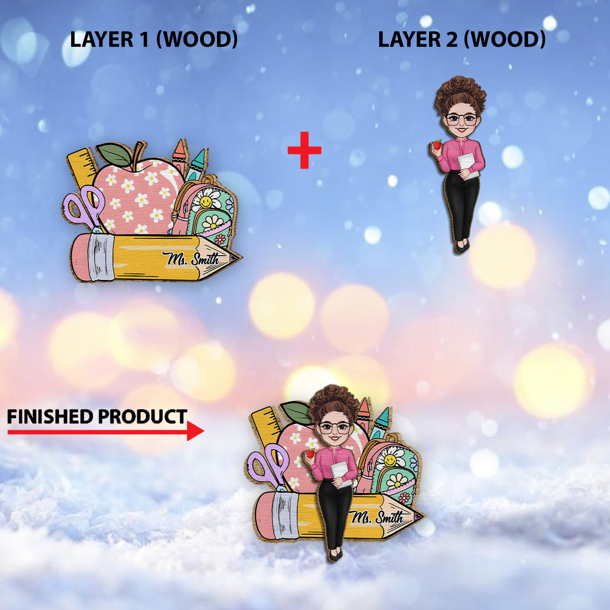 Welcome To The Class - Personalized Teacher 2 Layered Wood Sign / Wood Plaque