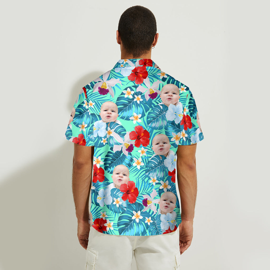 Custom Face Photo Tropical Style Dad Uncle Any Title - Personalized Father Hawaiian Shirt