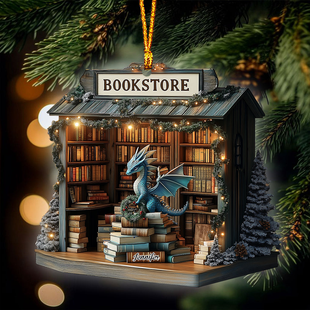 Fantasy Bookstore - Personalized Book Ornament