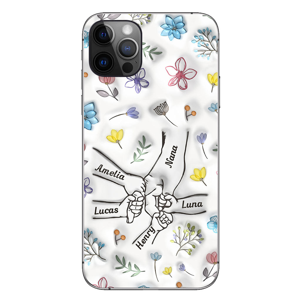 Holding Hands Grandma Mom Nana - Personalized Grandma Phone Case