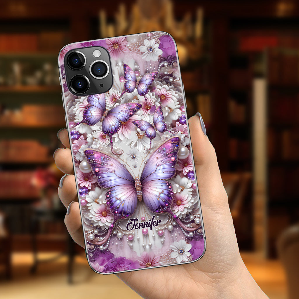 Floral Butterflies - Personalized Butterfly Phone Case