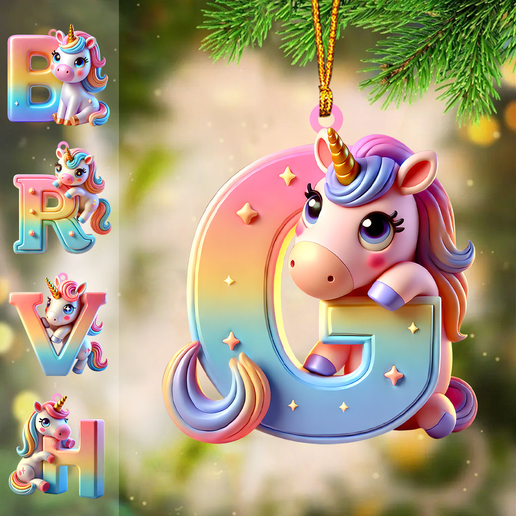 Cute Unicorn - Personalized Kid Ornament