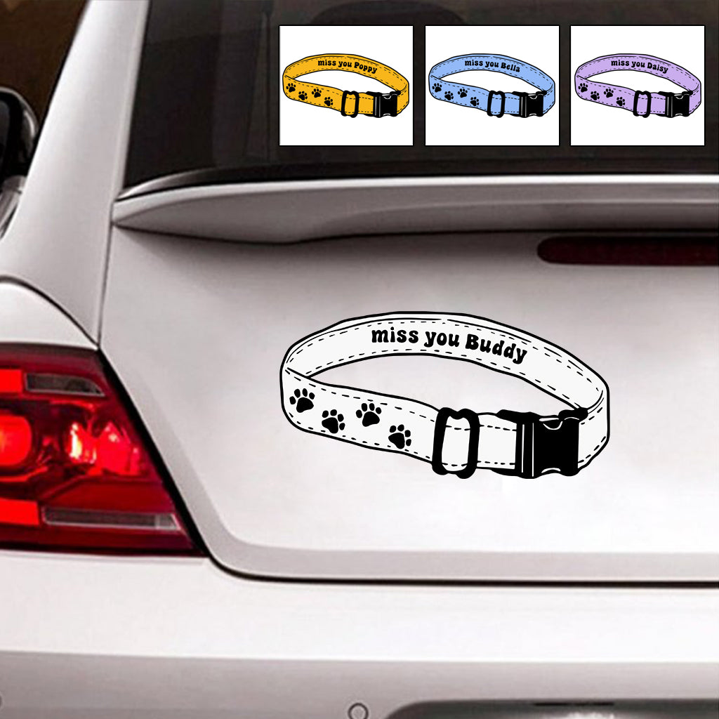 Miss You Collar - Personalized Dog Decal Die Cut