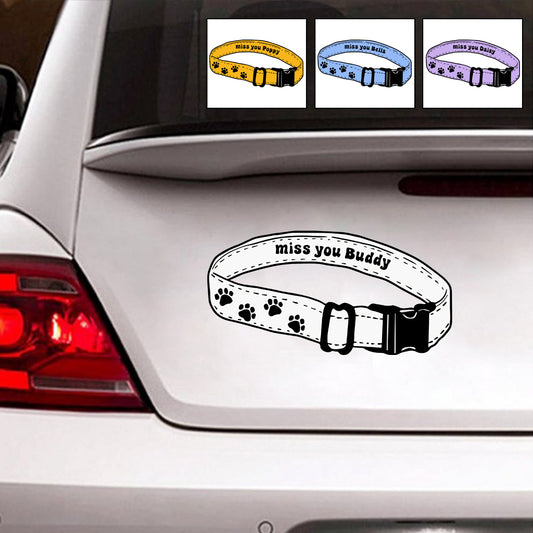 Miss You Collar - Personalized Dog Decal Die Cut