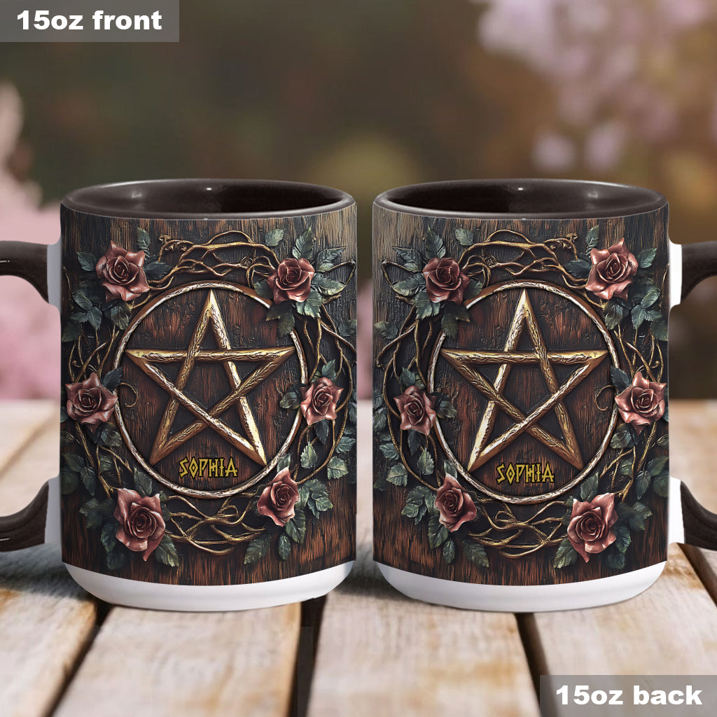 Beautiful Pentagram - Personalized Witch Accent Mug