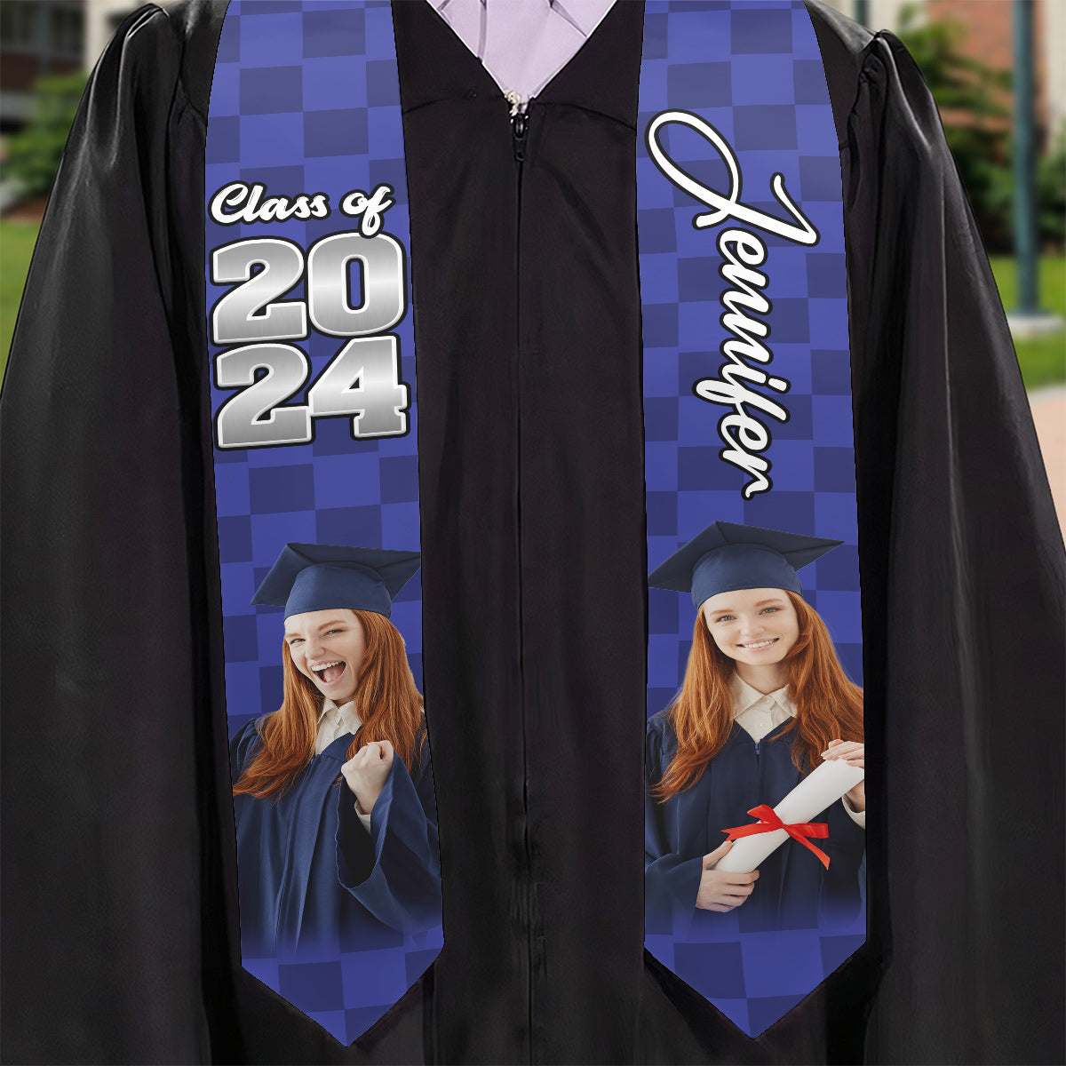 Photo Custom Graduation Stole Sash - Personalized Graduation Graduation Stole