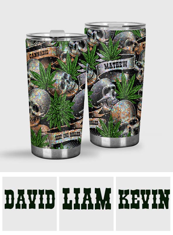 Bling Bling Skull Cannabis - Personalized Weed Tumbler