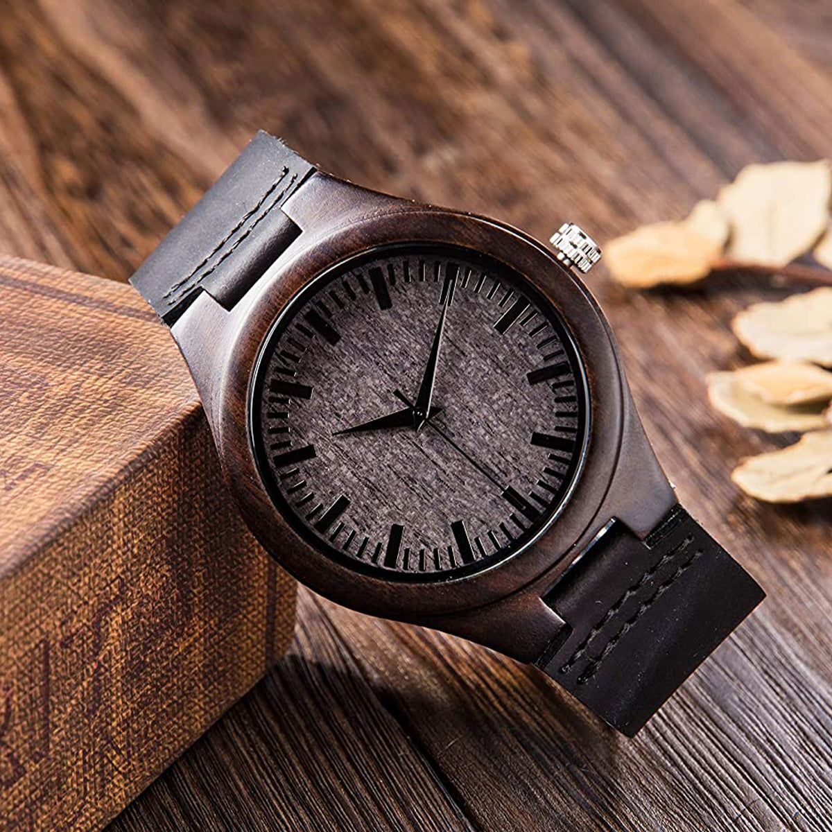 Chillin' In Your Balls - Personalized Father Engraved Wooden Watch