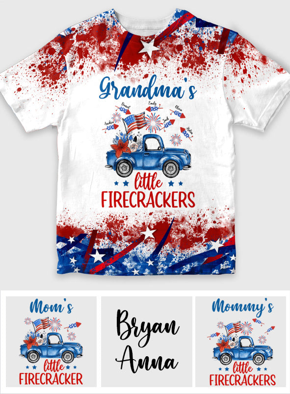 Nana's Little Firecracker - Personalized Grandma All Over Shirt