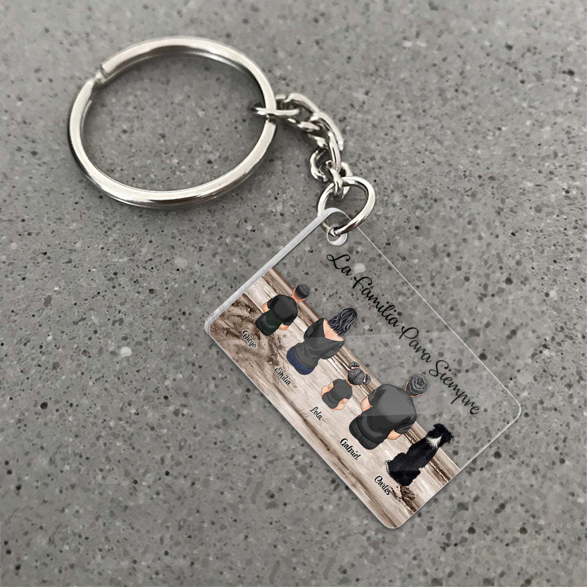 La Familia Para Siempre - Personalized Family Transparent Keychain
