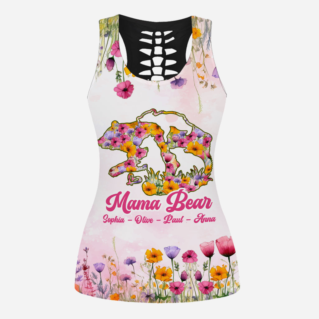Mama Bear - Personalized Mother Hollow Tank Top and Leggings