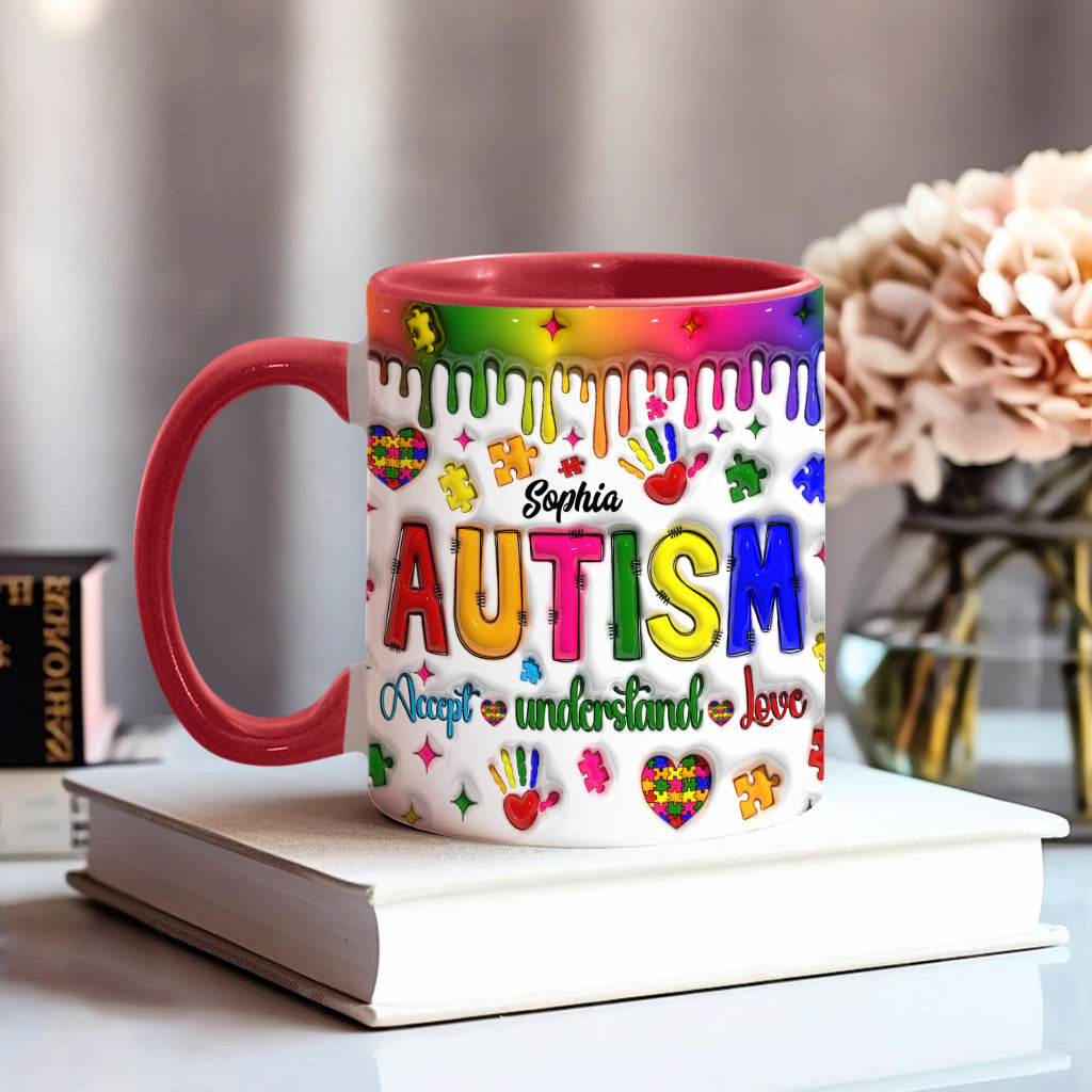 Autism Awareness - Personalized Autism Awareness Accent Mug