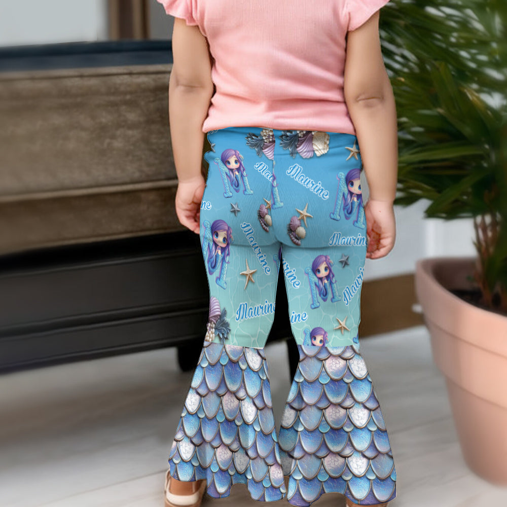 Beautiful Mermaid - Personalized Kid Kid Flare Leggings