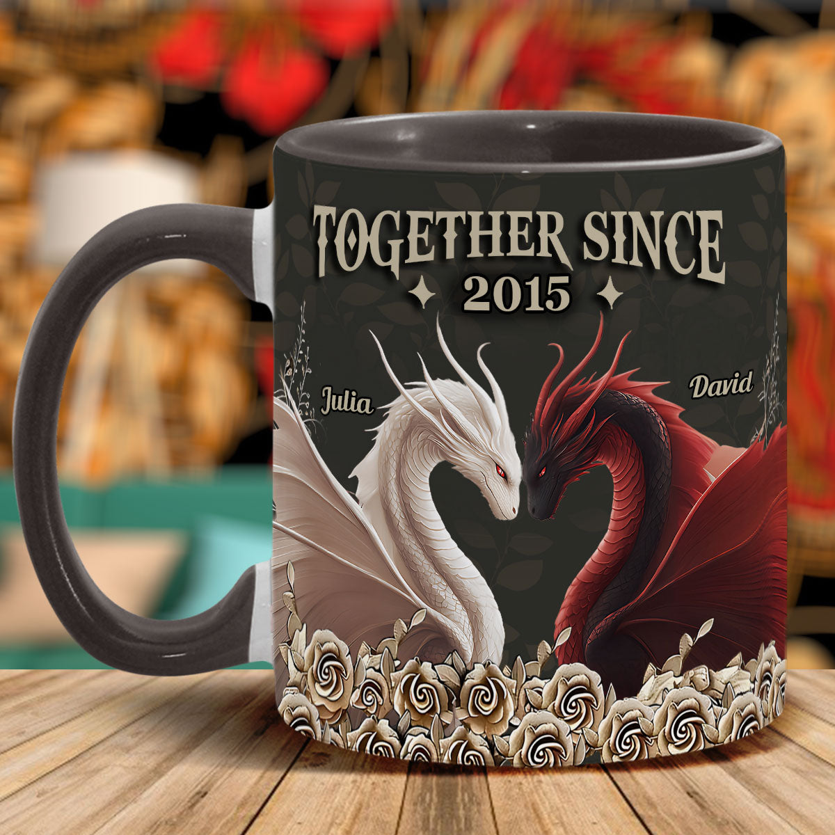 From Our First Kiss - Personalized Dragon Accent Mug