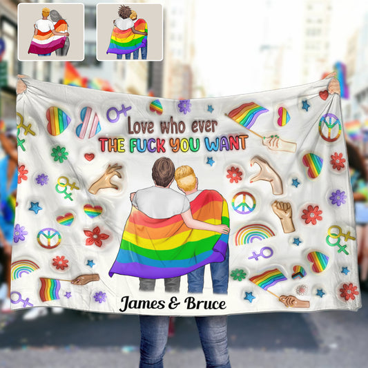 Love Whoever You Want - Personalized LGBT Support House Flag