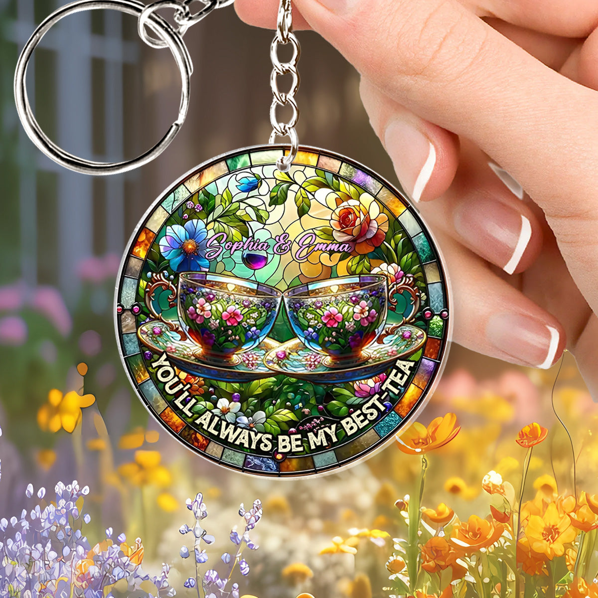 You'll Always Be My Best-tea - Personalized Bestie Custom Shaped Keychain