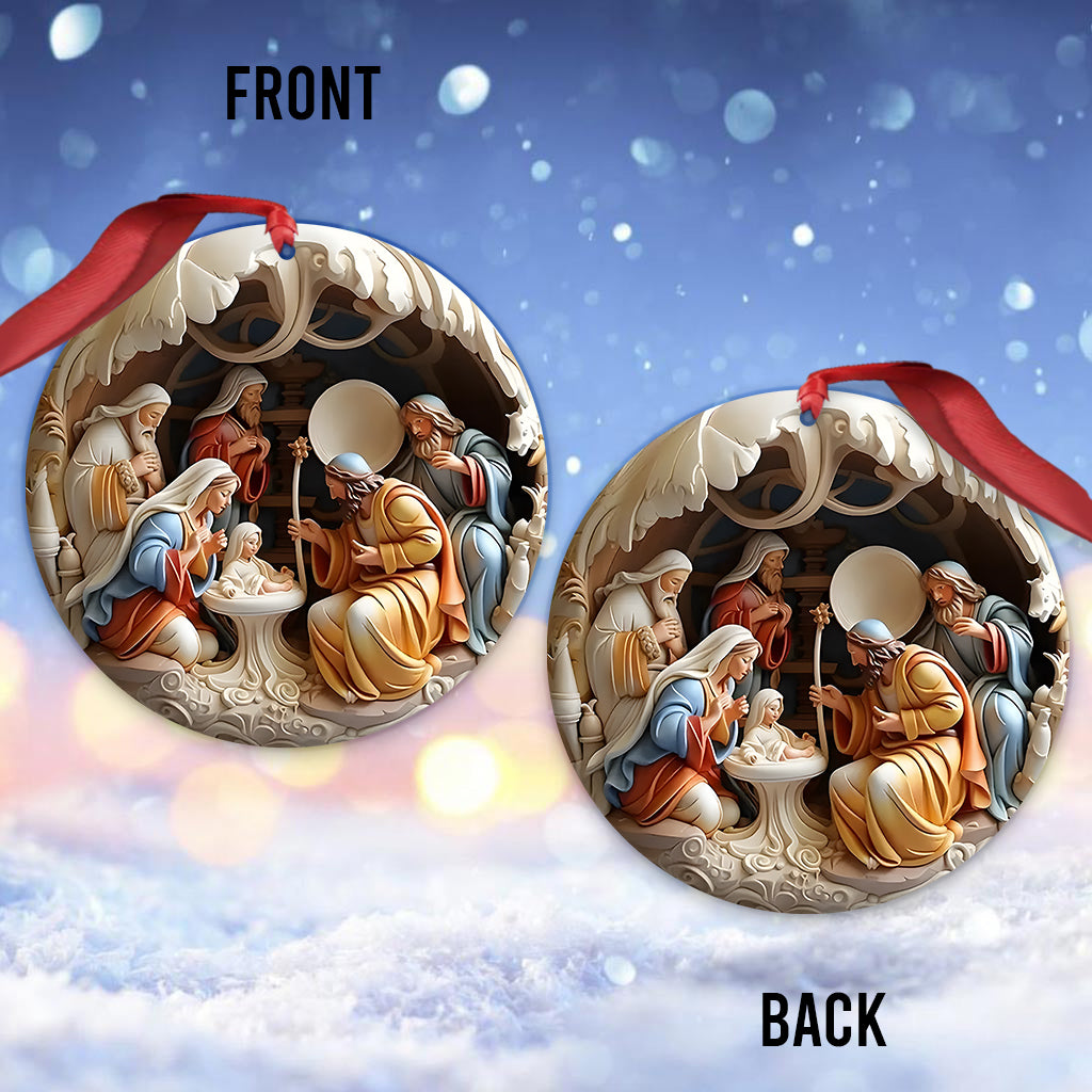O Come Let Us Adore Him - Personalized Christian Ornament