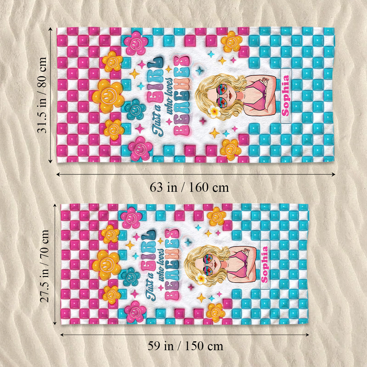 Just A Girl Who Loves Beaches - Personalized Sea Lover Beach Towel