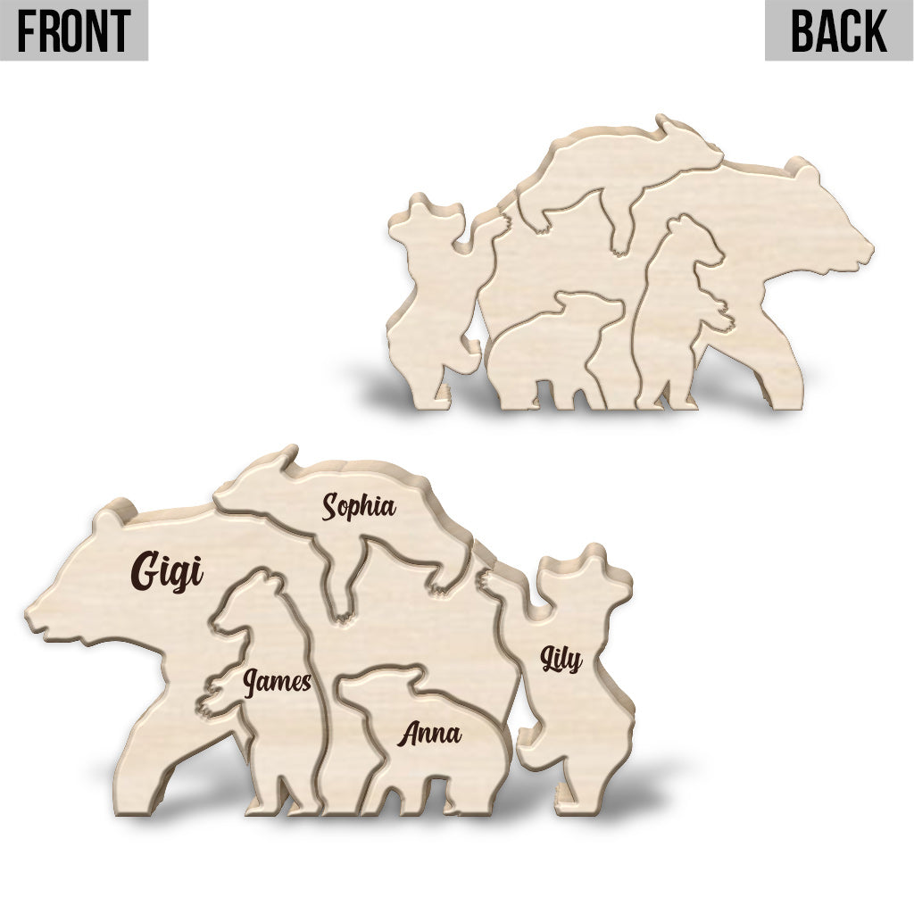 Mama Bear - Personalized Mother Shaped Wooden Puzzle