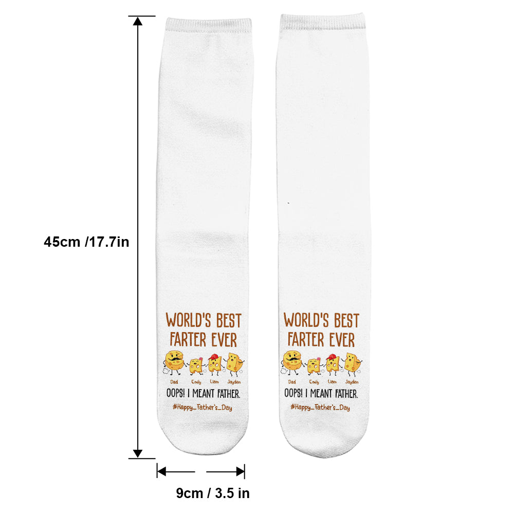 World's Best Farter Funny Cheese - Personalized Father Socks