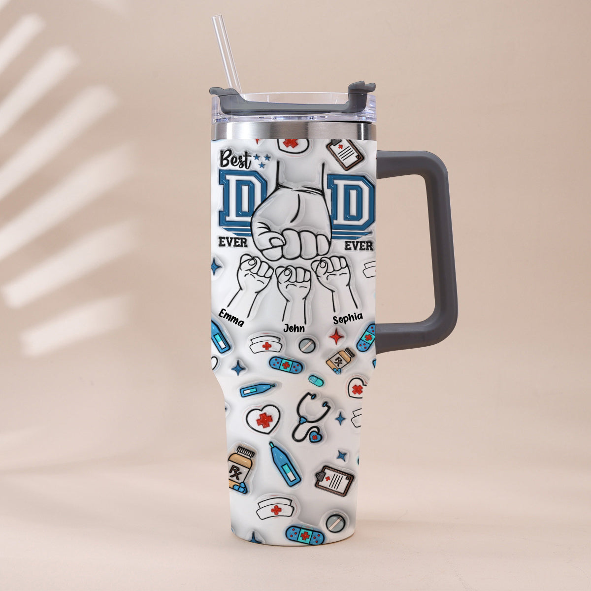 Best Dad Ever - Personalized Father Tumbler With Handle