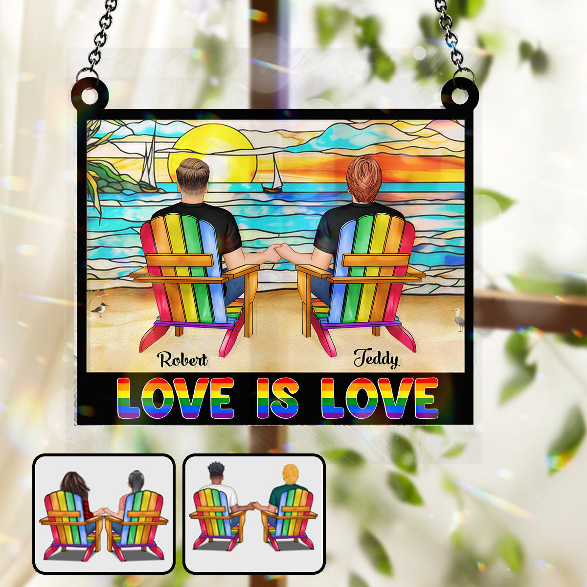 You Are My Missing Piece - Personalized LGBT Support Window Hanging Suncatcher Ornament
