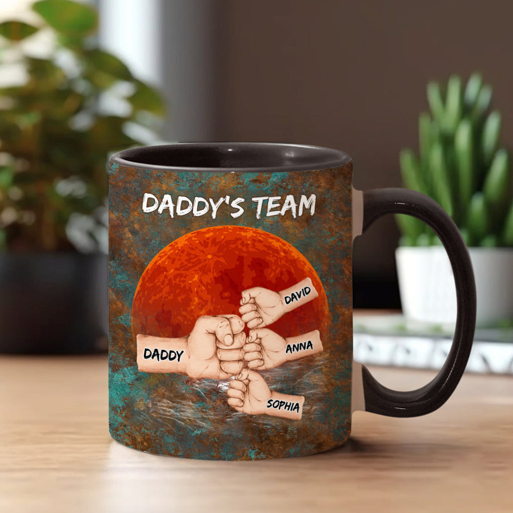 Daddy's Team - Personalized Father Accent Mug