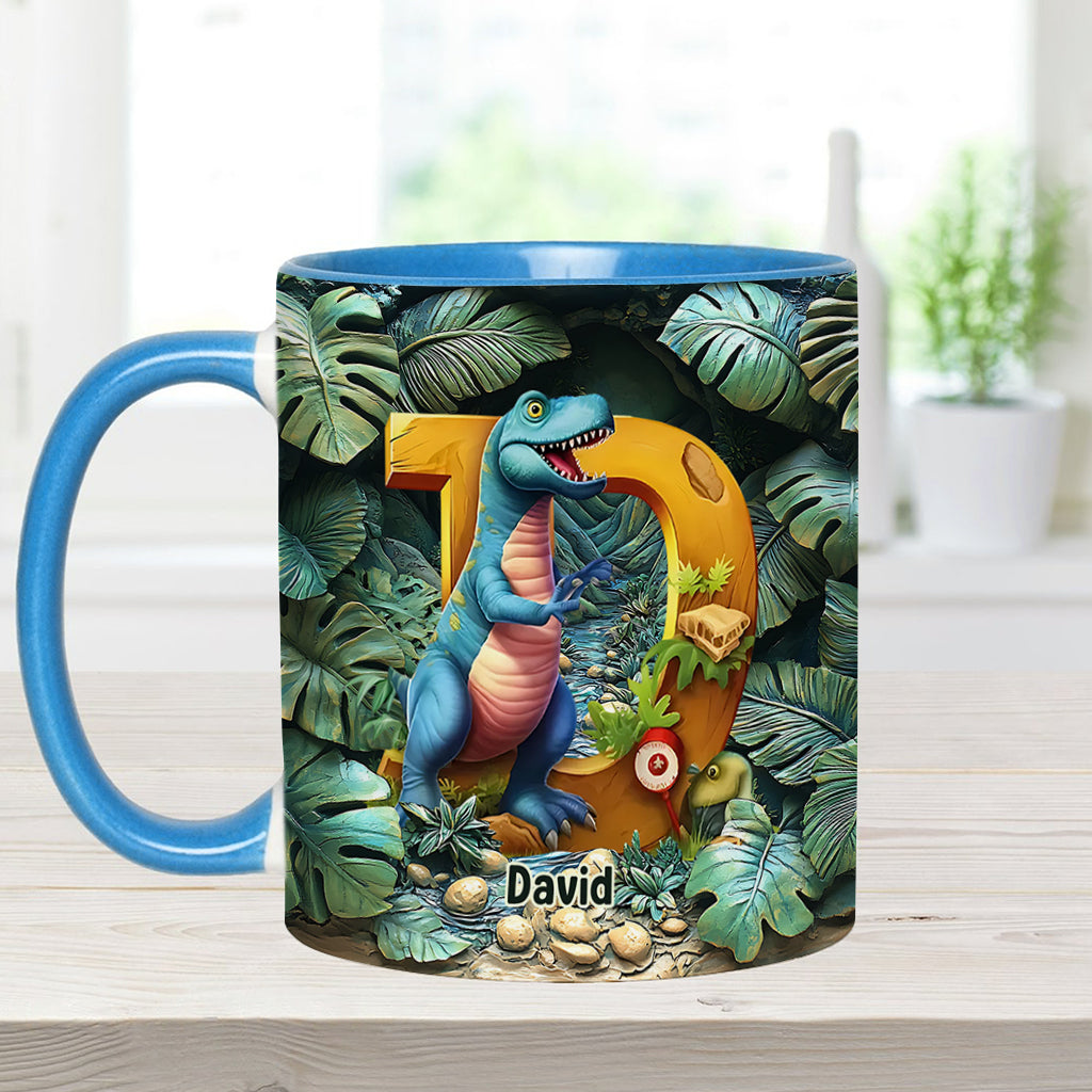 Dinosaur Letter - Personalized Kid Accent Mug