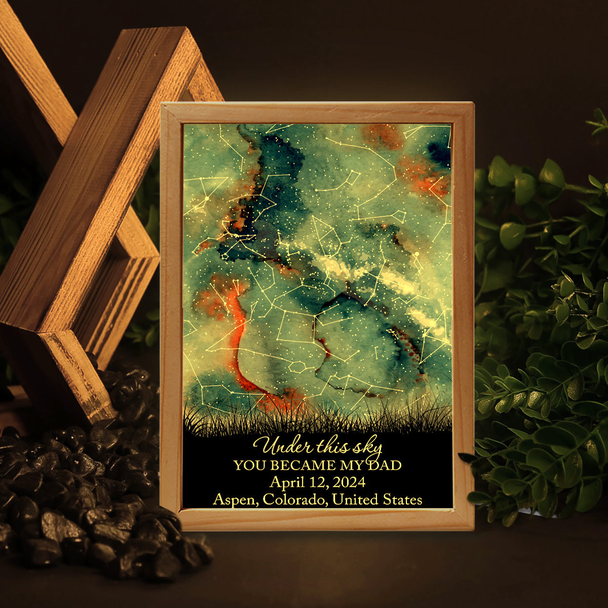 Where Everything Began - Personalized Father Picture Frame Light Box