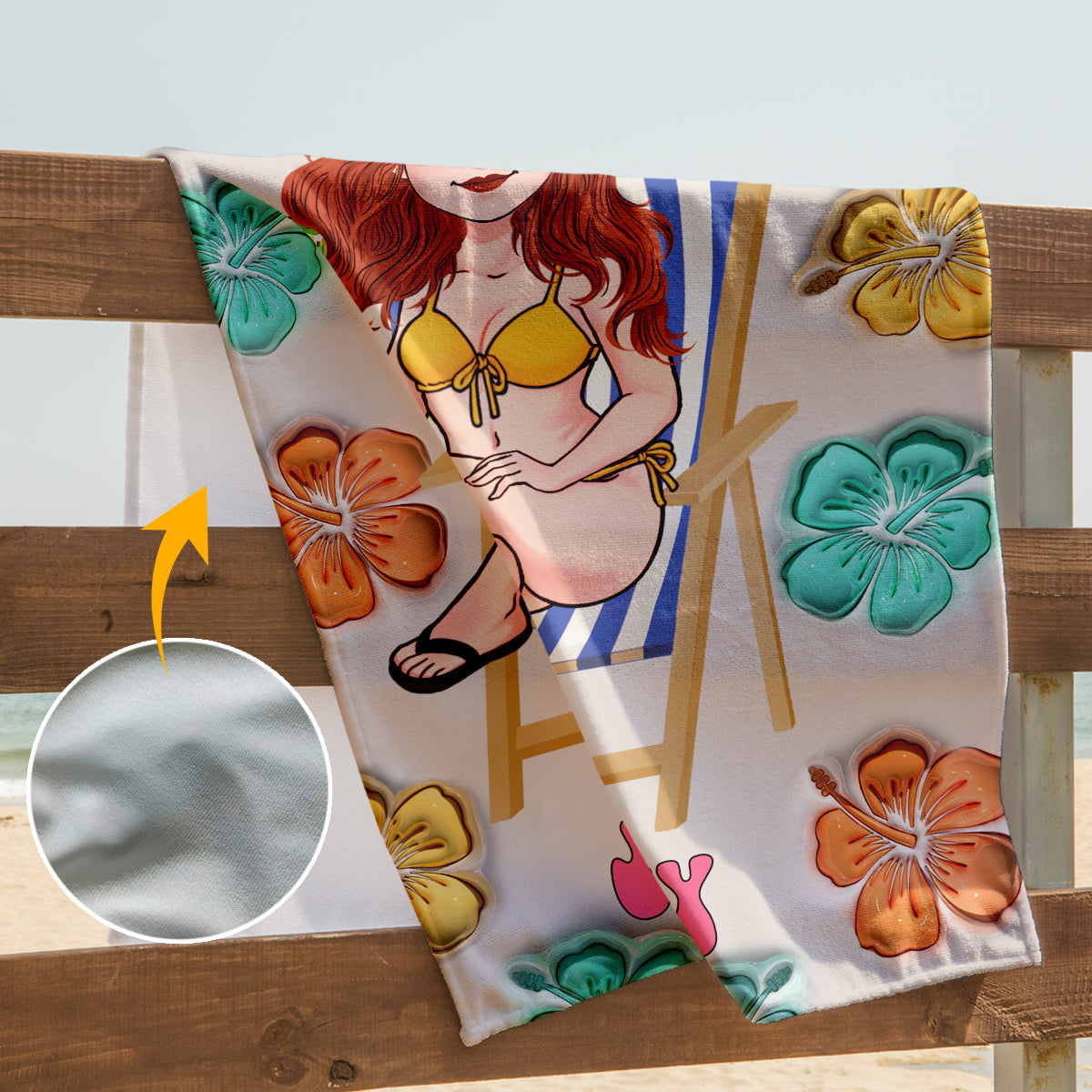 Summer Vibes - Personalized Sea Lover Beach Towel