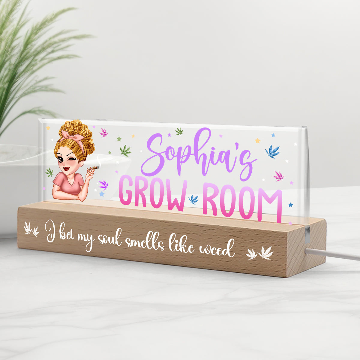 Grow Room Plaque - Personalized Weed Custom LED Night Light