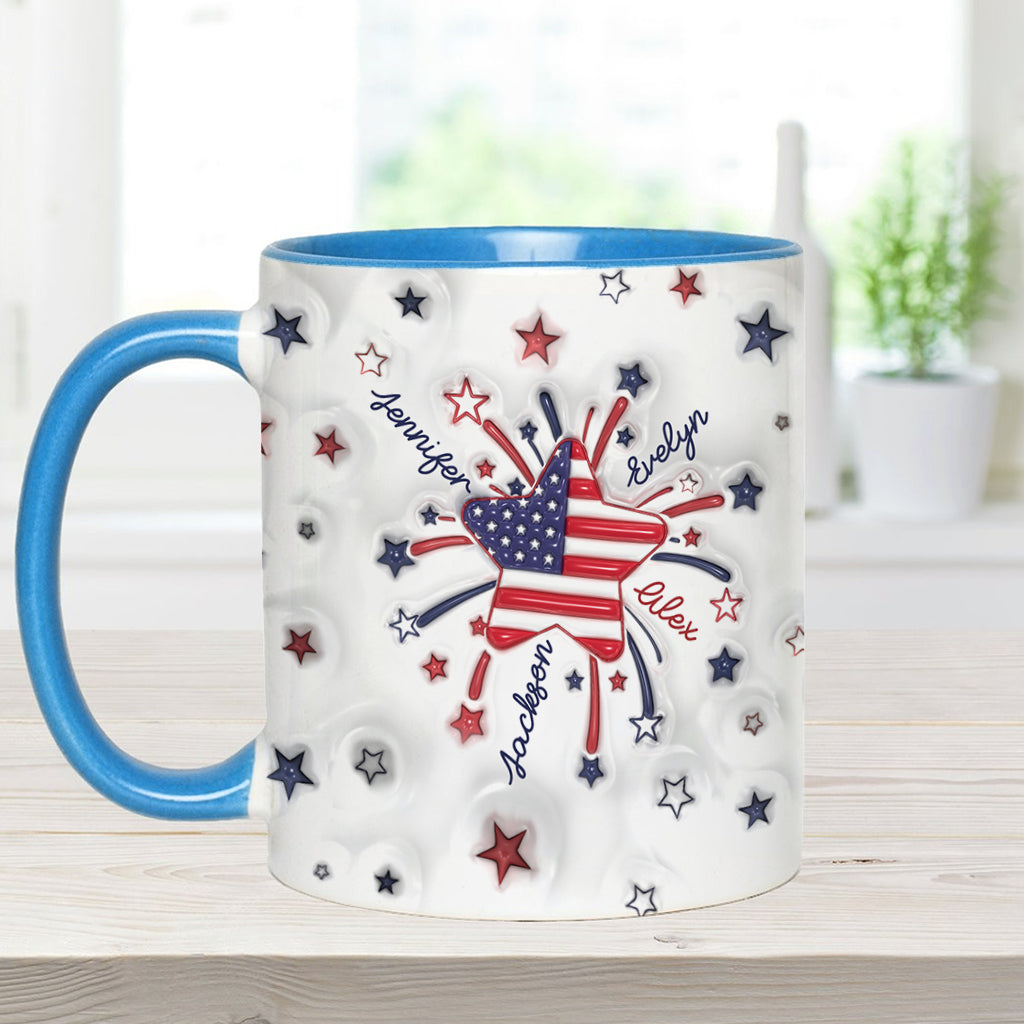 Grandma's Little Star 4th Of July - Personalized Grandma Accent Mug