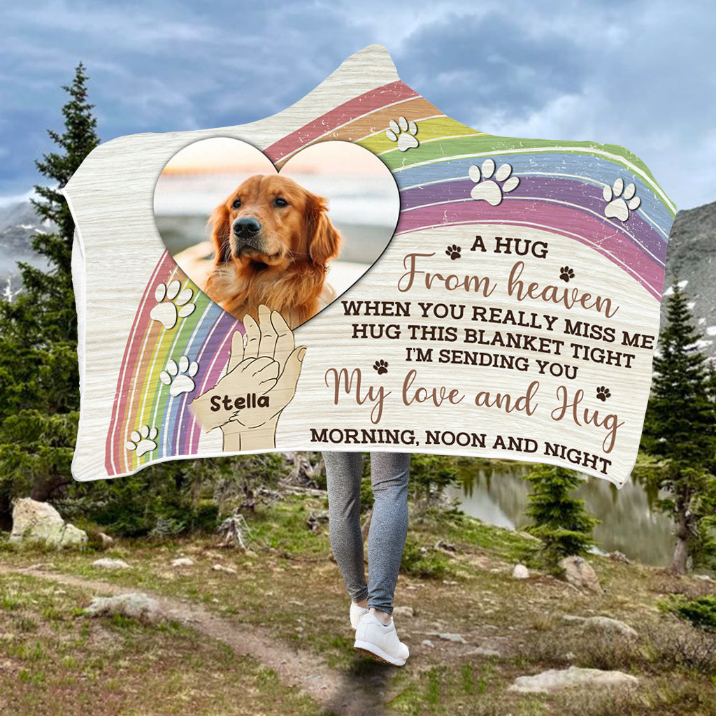 A Hug From Heaven - Personalized Dog Hooded Blanket