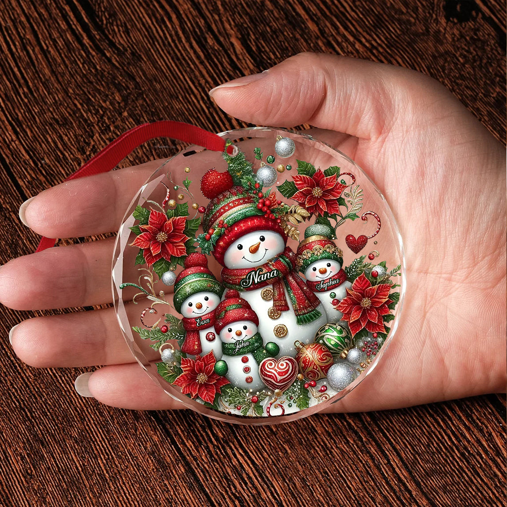 Blessed To Be Called Nana Grandma Gigi - Personalized Grandma Round Shaped Glass Ornament