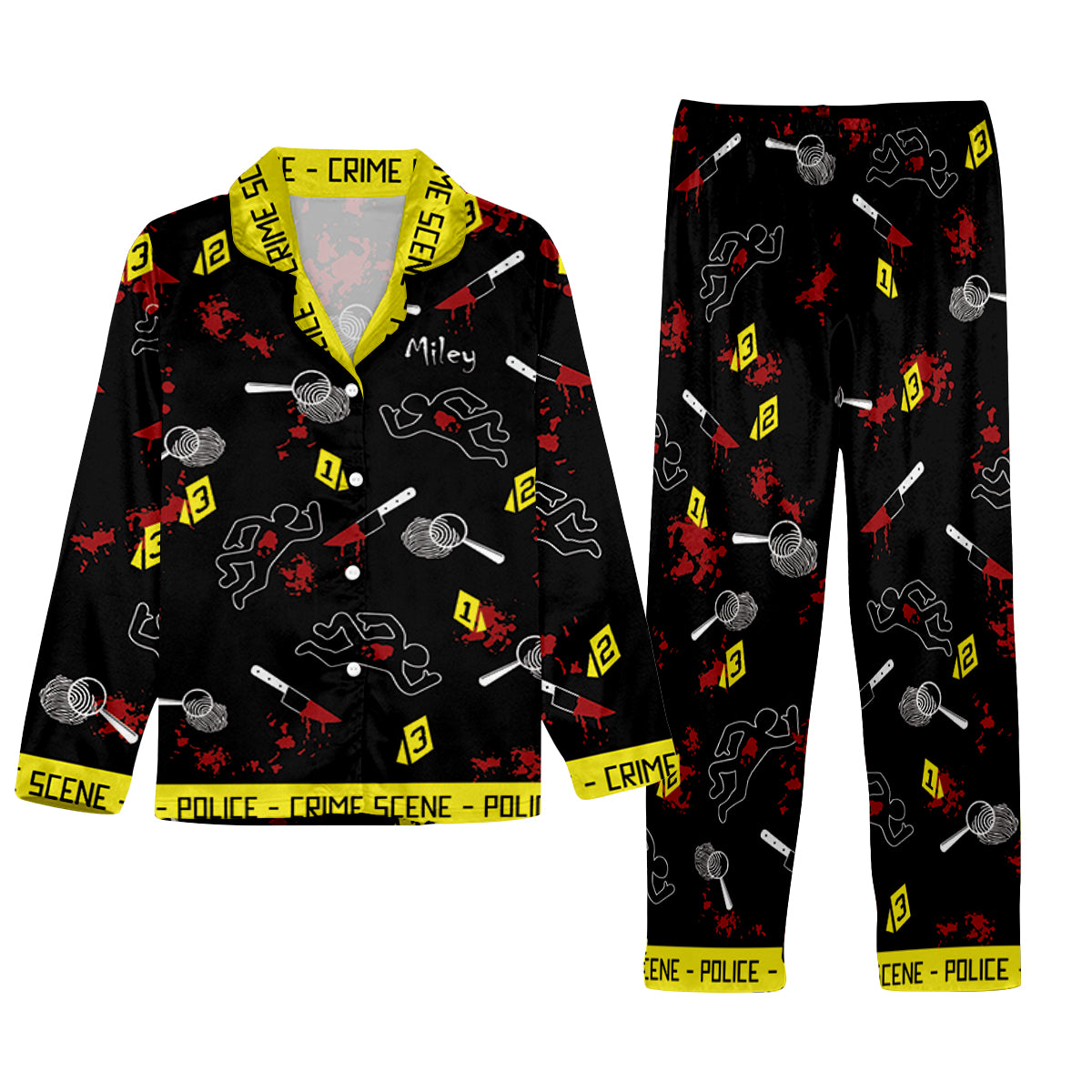 True Crime Junkie - Personalized Button Down Pajamas
