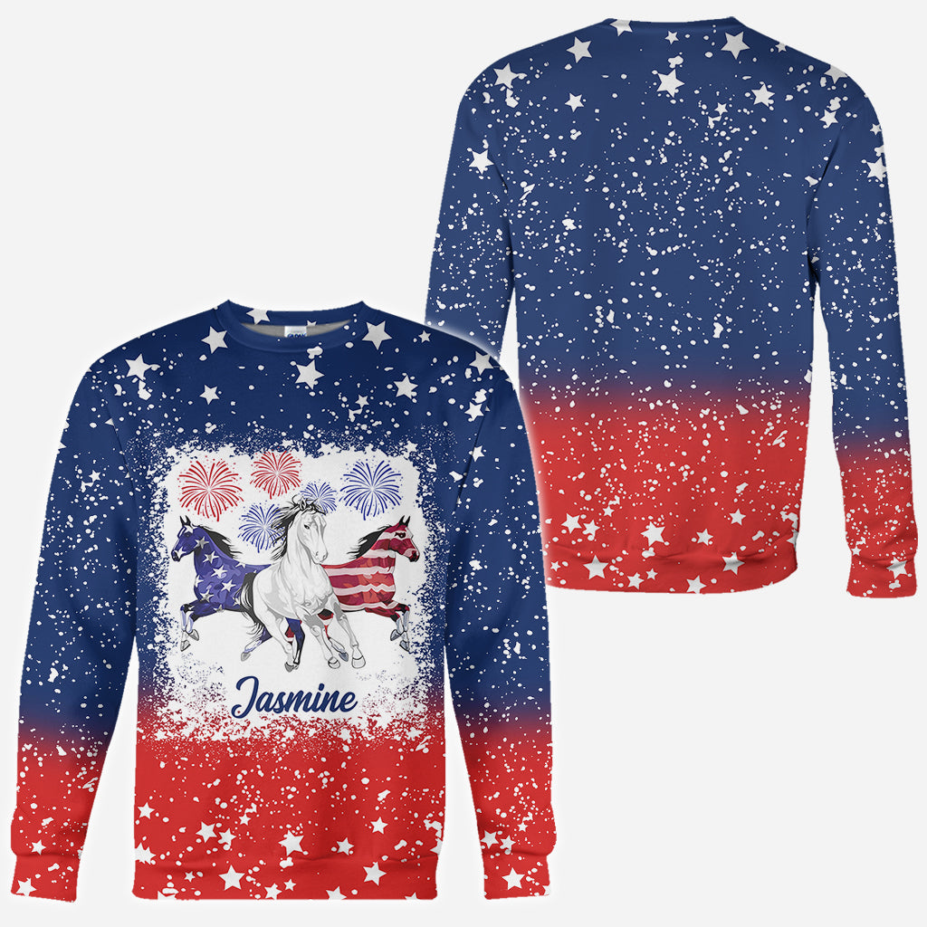 Horse Independence Day Pattern - Personalized Horse All Over Shirt