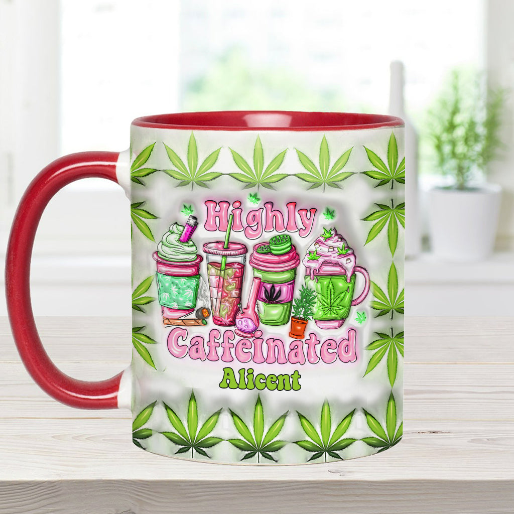 Highly Caffeinated Coffee 420 Lovers - Personalized Weed Accent Mug
