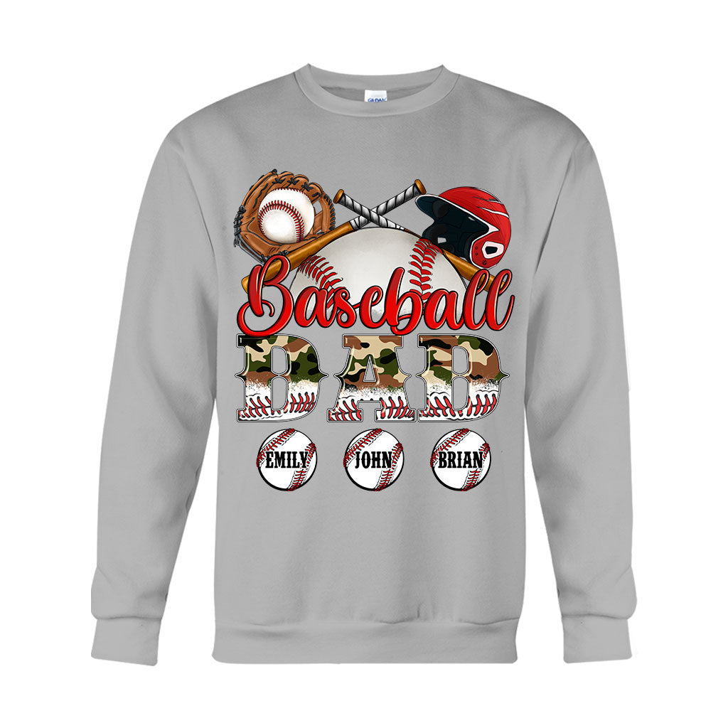 Best Baseball Dad Ever Camouflage - Personalized Father T-shirt And Hoodie