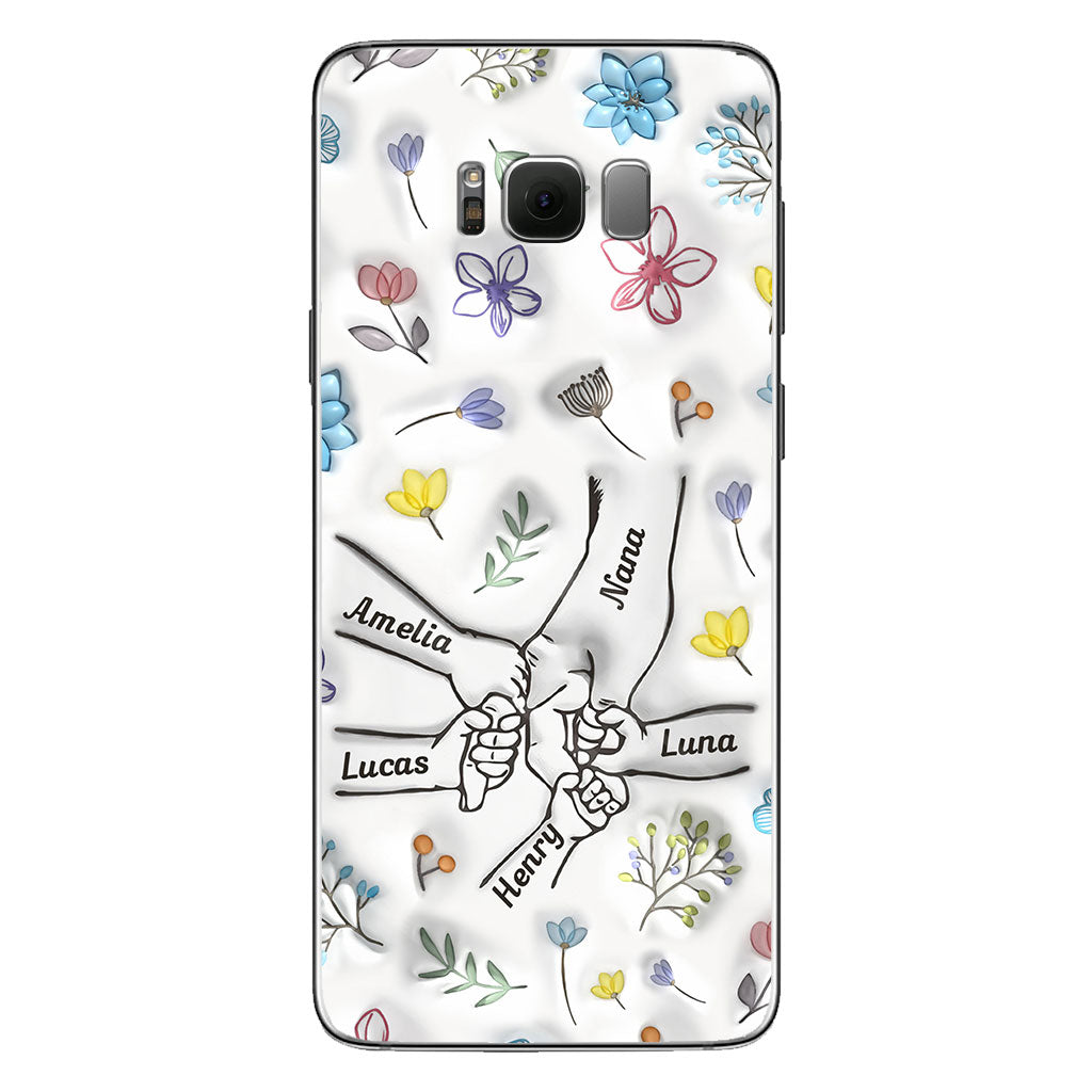 Holding Hands Grandma Mom Nana - Personalized Grandma Phone Case