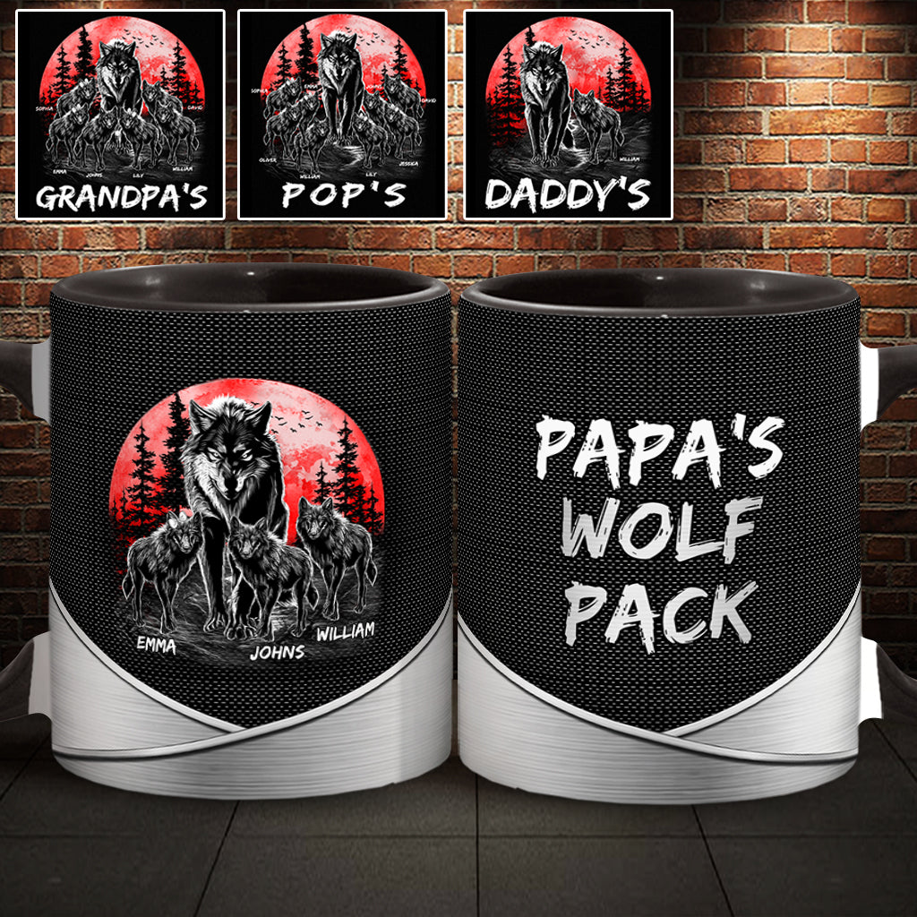 Papa Wolf - Personalized Grandpa Accent Mug