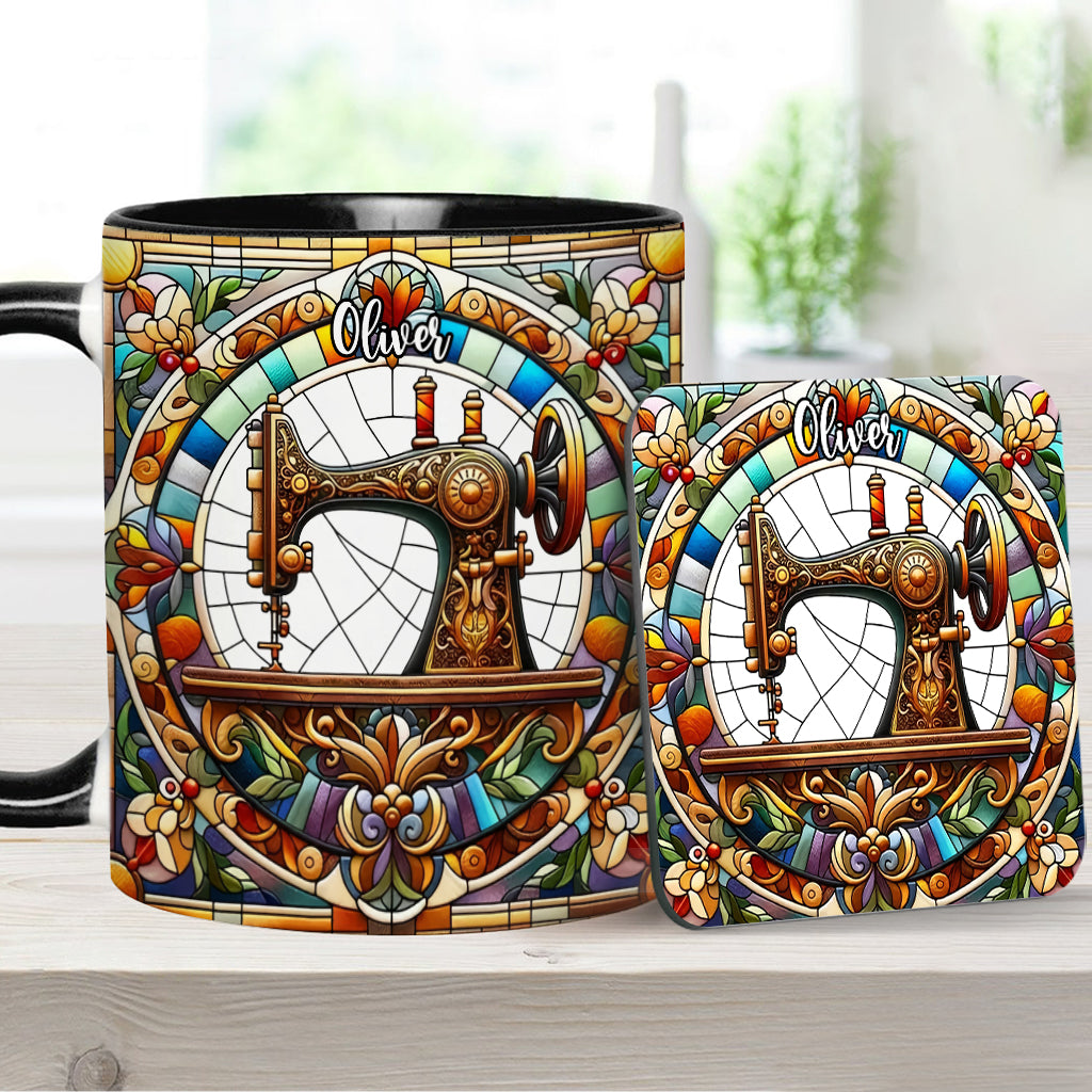 Colorful Sewing Machine - Personalized Sewing Accent Mug