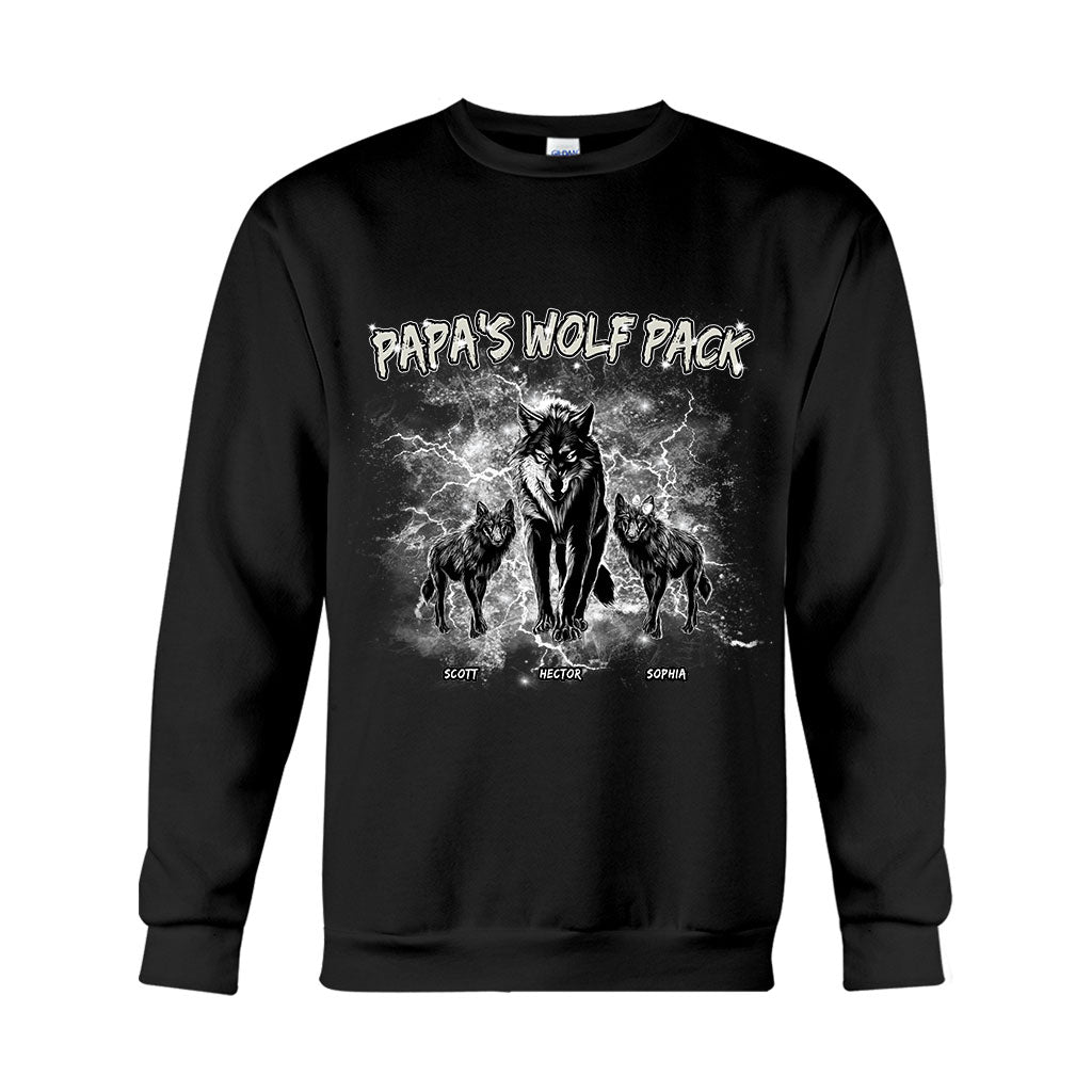 Papa's Wolf Pack Thunder Bootleg - Personalized Father T-shirt And Hoodie