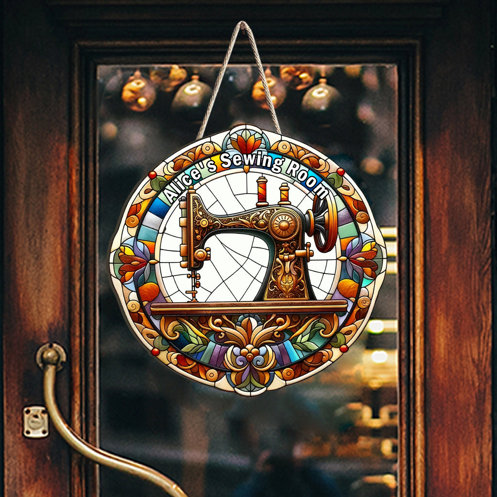 Your Name's Sewing Room - Personalized Sewing Custom Shaped Wood Sign